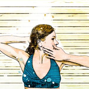 head turn stretch sauna