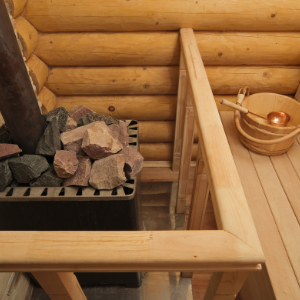 traditional wood burning sauna